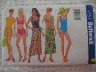 Butterick Womens SWIMSUIT BOY SHORTS COVER UP Pattern  