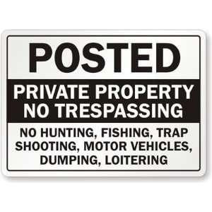   Posted, No Trespassing Engineer Grade Sign, 14 x 10