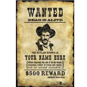 Wild West Wanted Dead or Alive Poster Wall Mural 