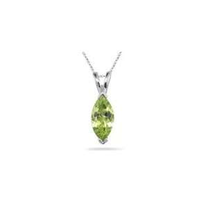  1.96 Cts Peridot Solitaire Pendant in 18K White Gold 