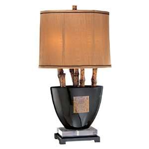  Ambience 10934 Table Lamp 1 150 W Black Glass with faux 