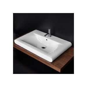   Top Porcelain Lavatory W/ Overflow & One Faucet Hole 9007 1 001 White