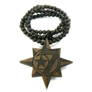   & Allah Star Pendant with a 36 Inch Beaded Necklace Chain Jewelry