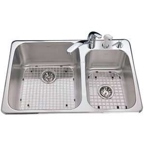 Kindred Sinks CCM2233R 8S Double Bowl Combination 20 Gauge Drop In 