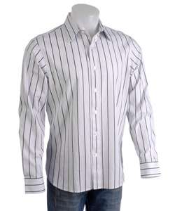 Michael Kors Mens Pickstitch Sateen Stripe Shirt  