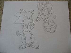 METAL SONIC and SONIC DRAWING FROM SONIC THE HEDGEHOG  