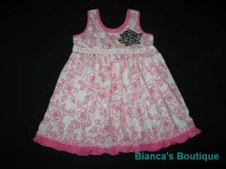 NEW ROSE FANCY RUFFLE Dress Girls Summer Clothes 24m  