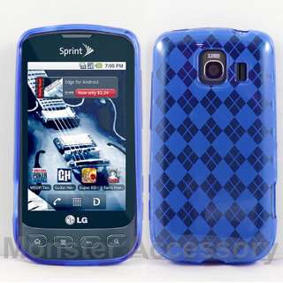 Blue Candy Case TPU Gel Cover for LG Optimus S Sprint  