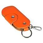   Men Orange Car Real Genuine Leather Key Case Chain Bag Holder KC04OG