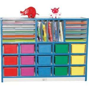     15 Tray Cubbie Unit With Letter Slots with Trays
