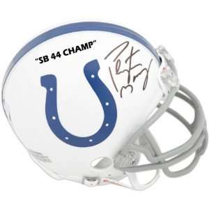   Super Bowl XLIV Logo   Autographed Mini Helmet with SB XLIV Champ