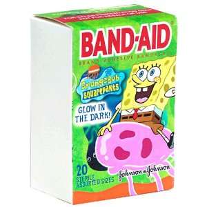 Band Aid Adhesive Bandages, SpongeBob SquarePants, Assorted Sizes, 20 