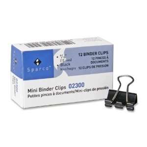  Sparco Binder Clip,Mini   0.56 Width   12 / Dozen   Black 
