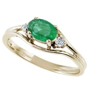  0.54 cttw Tommaso Design(tm) Genuine Emerald and Diamond 
