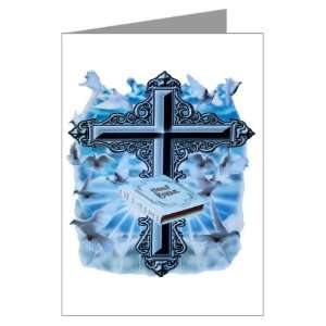  Greeting Card Holy Cross Doves And Bible 