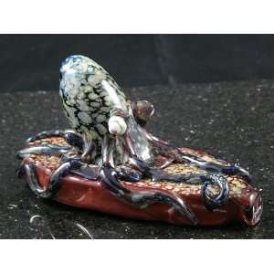  Paul Labrie   Octopus on Rock Art Glass Sculpture