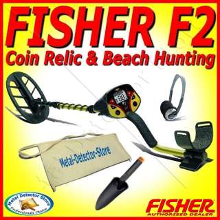   FISHER F2 DETECTOR WITH 11 INCH DD SEARCH COIL FOR COINS BEACH HUNTING