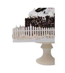 White Lazer Cut Picket Fence Wedding Cake Plate Plateau Stand Wrap 