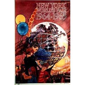  1964 65 New York Worlds Fair Bob Peak LARGE Vintage Travel 