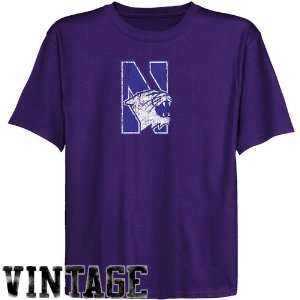  NCAA Northwestern Wildcats Youth Purple Distressed Logo 