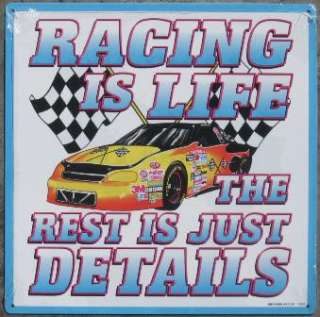 racing is life nascar mechanic shop garage tin sign