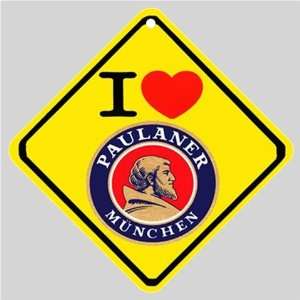  I Love Paulaner Beer Logo Car Window Sign 