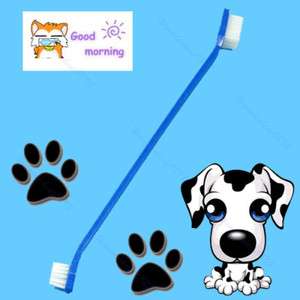Duel End Dog Cat Dental Pet Grooming Toothbrush 8.7  