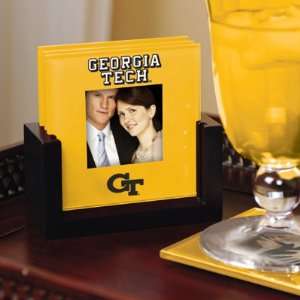  Georgia Tech Yellow Jackets Art Glass Photo Coaster Set 