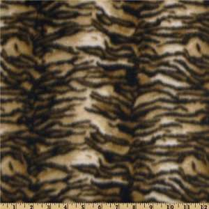  60 Wide Fleece Tiger Print Brown/Black Fabric By The Yard 