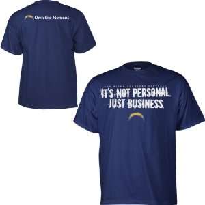 Reebok San Diego Chargers Just Business T Shirt  NFL SHOP EXCLUSIVE 