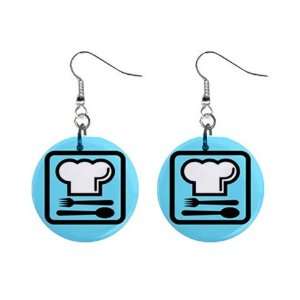 Cook Chef 1 Dangle Button Earring Jewelry