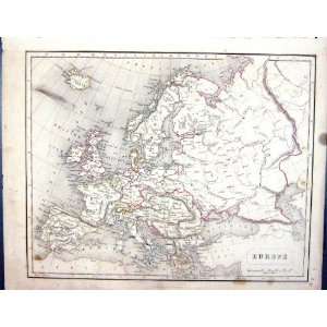   Antique Map 1855 Europe Iceland Russia Austria Italy