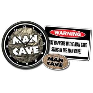 MAN CAVE Clock & What Happens in the Man Cave Sign Gift Set room Man 