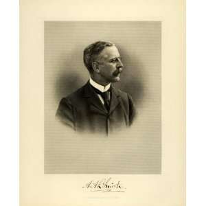  1895 Steel Engraving Portrait Attorney A. A. L. Smith 