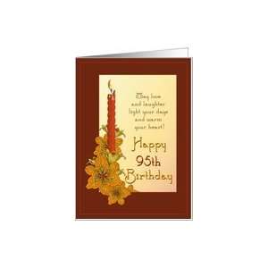 Happy 95th Birthday Tiger Lily and Red Candle Card Toys 