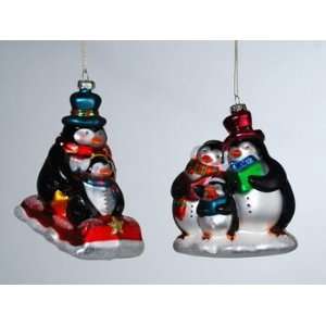 Katherines collection Christmas ornament glass peppermint penquin 