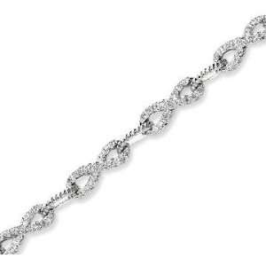    14k White Gold Classy 0.90 Carat Diamond Fashion Bracelet Jewelry
