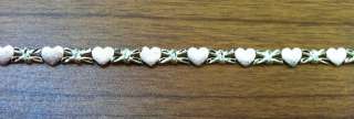 14K Yellow and Rose Gold 7 Heart Bracelet  