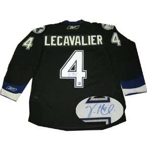  Vincent Lecavalier Signed Jersey Lightning Dark Replica 
