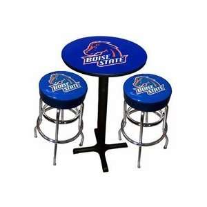  Boise State Broncos Varsity Black Pub Table with Two Bar 