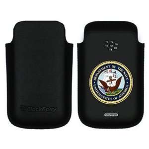  Navy Insignia on BlackBerry Leather Pocket Case  