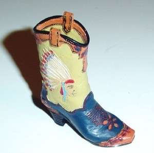 INDIAN HEAD COWBOY BOOT SOUTHWEST RESIN FIGURINE NEW  