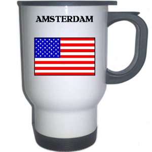  US Flag   Amsterdam, New York (NY) White Stainless Steel 