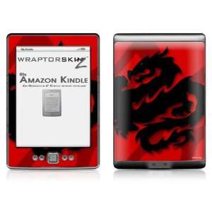Oriental Dragon Black on Red Skin (fits  Kindle 4   6 display 