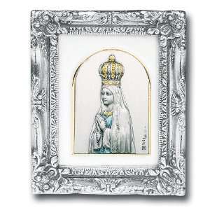 Sterling Silver Our Lady of Fatima Mary Silver Framed Artwork Catholic 