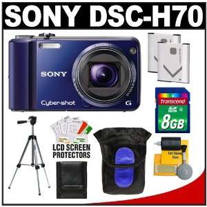  Sony Cyber Shot DSC H70 Digital Camera (Blue) with 8GB 