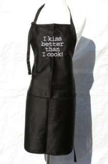    Black I Kiss Better Than I Cook Embroidered Apron Clothing