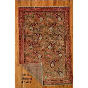    4x6 Hand Knotted Malayer Persian Rug   41x64