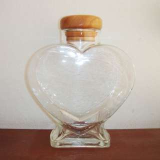 Jumbo Heart Shaped Glass Bottle 1200ml Cookie Candy Jar  