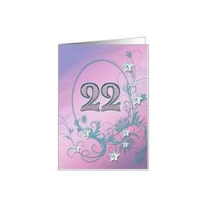  22nd Birthday card with diamond stars effect Card Toys 